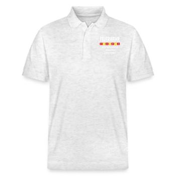 Feuerwehr ich bekämpfe was Du fürchtest, Geschenke - Stanley/Stella Unisex Bio-Poloshirt PREPSTER - Weiß meliert - Vorne - Roxy (174cm) & Andy (188cm)