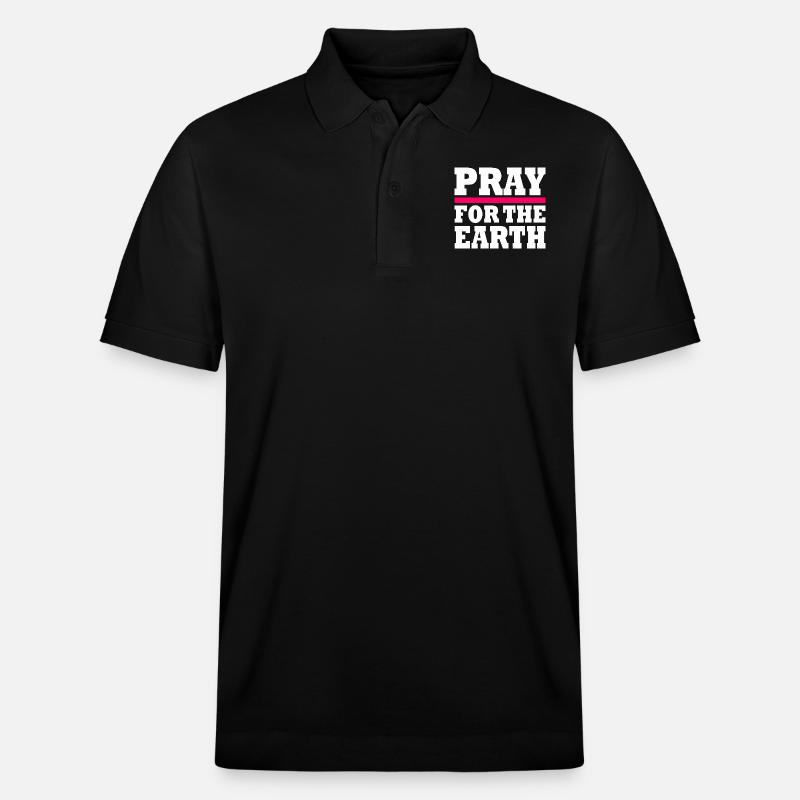 Pray for the earth - Polo PREPSTER bio Stanley/Stella Unisexe - noir