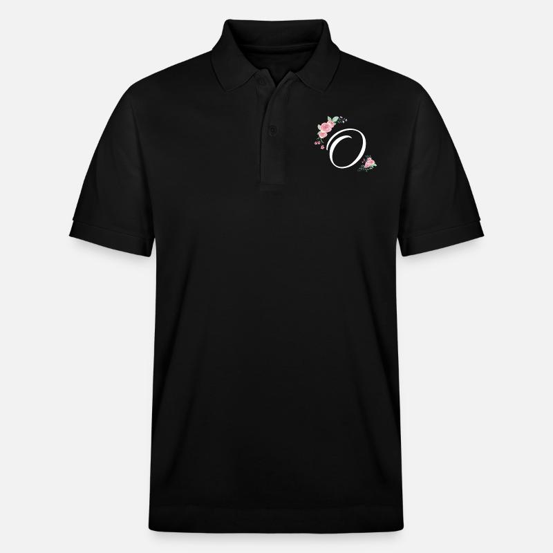 Lettre o fleurs - Polo PREPSTER bio Stanley/Stella Unisexe - noir