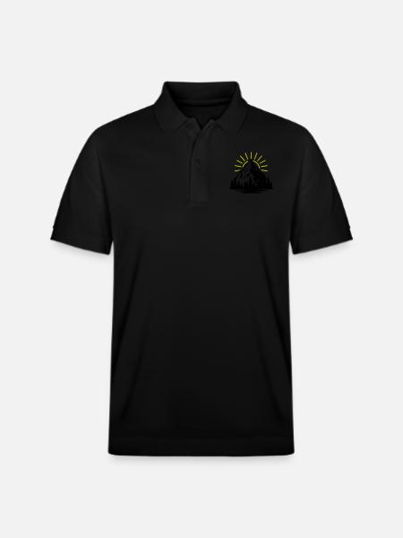 Mountain Nature Sun - Stanley/Stella Unisex Organic Polo Shirt PREPSTER - black