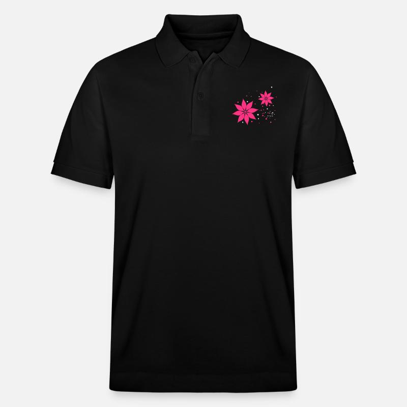 Blumen - Stanley/Stella Unisex Bio-Poloshirt PREPSTER - Schwarz
