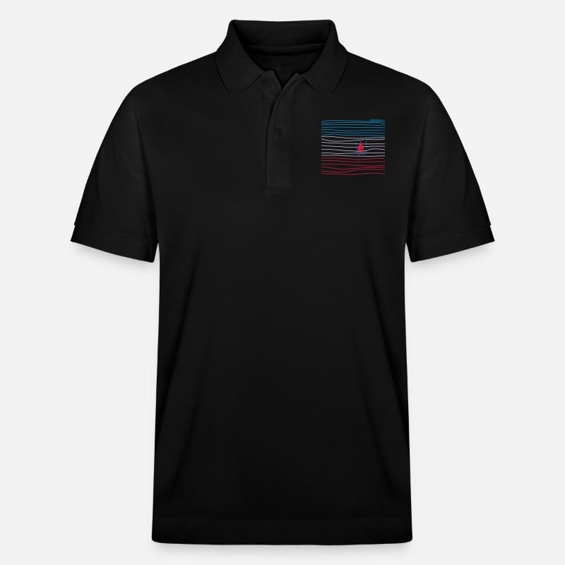 Boot in Wellen - Stanley/Stella Unisex Bio-Poloshirt PREPSTER - Schwarz