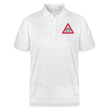 Caution Shield Diaper - Stanley/Stella Unisex Organic Polo Shirt PREPSTER - heather white - Front - Roxy (174cm) & Andy (188cm)