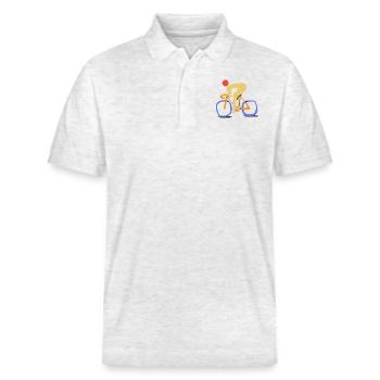 fast roadbiker. contemporary abstract style cyclin - Stanley/Stella Unisex Organic Polo Shirt PREPSTER - heather white - Front - Roxy (174cm) & Andy (188cm)
