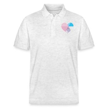 Herz und Farben - Stanley/Stella Unisex Bio-Poloshirt PREPSTER - Weiß meliert - Vorne - Roxy (174cm) & Andy (188cm)