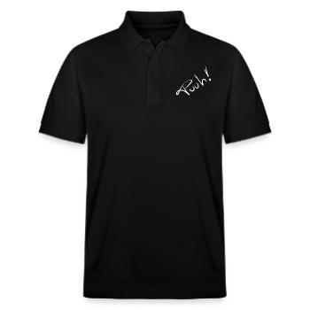 Ecriture Ourson Ouf - Polo PREPSTER bio Stanley/Stella Unisexe - noir - Devant - Roxy (174cm) & Andy (188cm)
