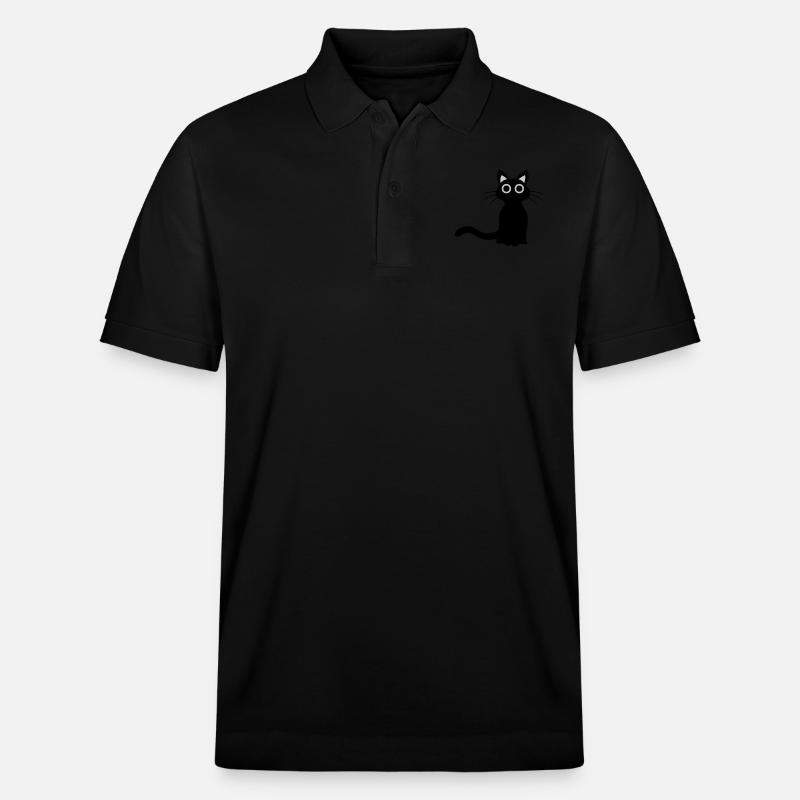 Süße schwarze Katze - Stanley/Stella Unisex Bio-Poloshirt PREPSTER - Schwarz