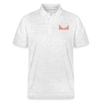 SmilingCity - red version - Stanley/Stella Unisex Organic Polo Shirt PREPSTER - heather white - Front - Roxy (174cm) & Andy (188cm)