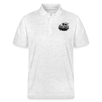 S-Bahn Berlin Triebwagen Eisenbahn Oldtimer - Stanley/Stella Unisex Bio-Poloshirt PREPSTER - Weiß meliert - Vorne - Roxy (174cm) & Andy (188cm)