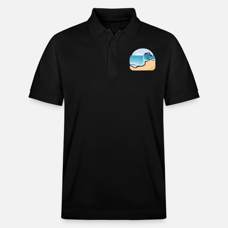 Plage de sable - Polo PREPSTER bio Stanley/Stella Unisexe - noir