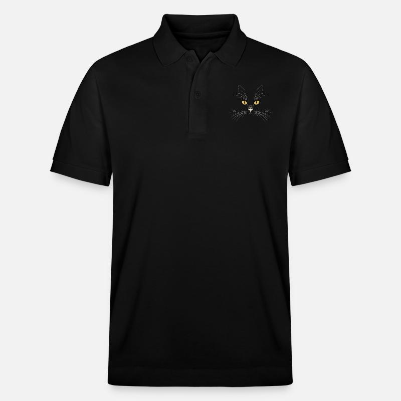 Schwarze Katze - Stanley/Stella Unisex Bio-Poloshirt PREPSTER - Schwarz