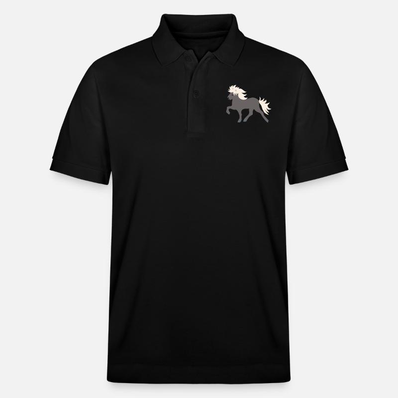 Windfarbenes Islandpferd - Stanley/Stella Unisex Bio-Poloshirt PREPSTER - Schwarz
