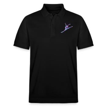 Turnen - Stanley/Stella Unisex Bio-Poloshirt PREPSTER - Schwarz - Vorne - Roxy (174cm) & Andy (188cm)