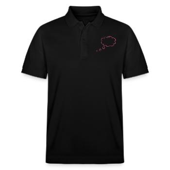 Gedankenblase Blase Gedanken Rosa - Stanley/Stella Unisex Organic Polo Shirt PREPSTER - black - Front - Roxy (174cm) & Andy (188cm)