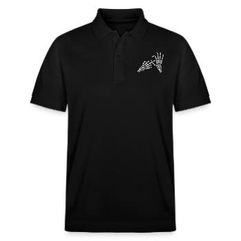 Hole Middle Finger Gesture Skeleton - Stanley/Stella Unisex Organic Polo Shirt PREPSTER - black - Front - Roxy (174cm) & Andy (188cm)