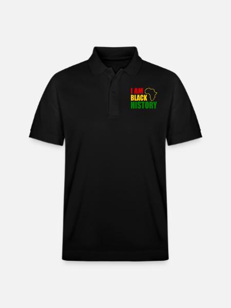 I am black history - Stanley/Stella Unisex Organic Polo Shirt PREPSTER - black