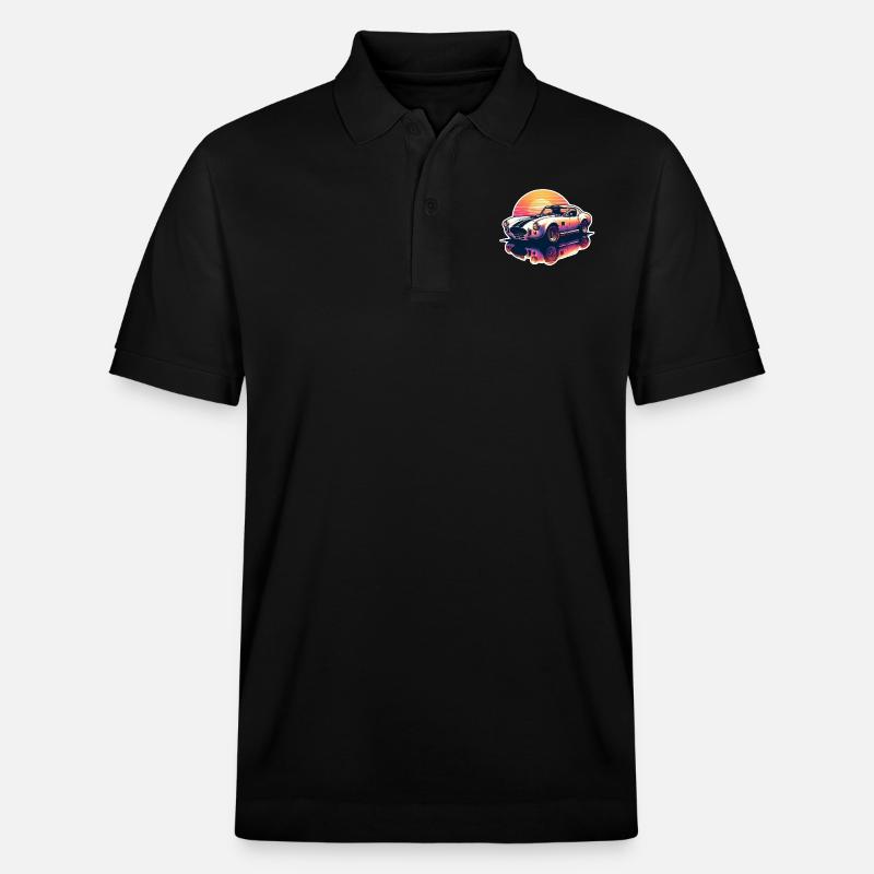 Oldtimer Sonnenuntergang - Stanley/Stella Unisex Bio-Poloshirt PREPSTER - Schwarz