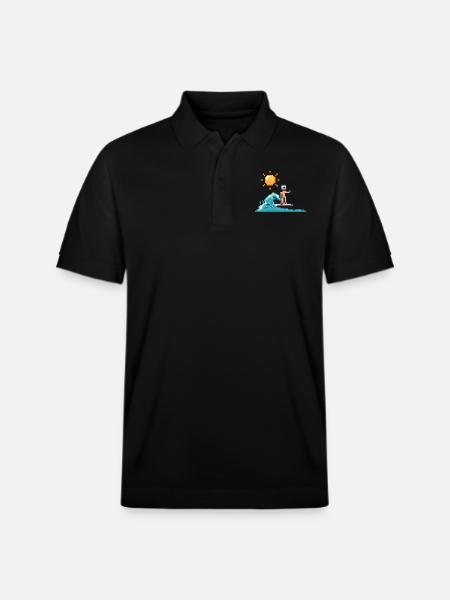 Pixel Surfer - Stanley/Stella Unisex Organic Polo Shirt PREPSTER - black