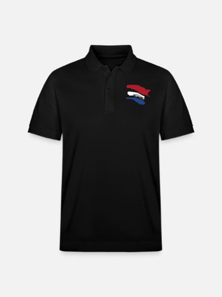 Netherlands Style Flag - Stanley/Stella Unisex Organic Polo Shirt PREPSTER - black