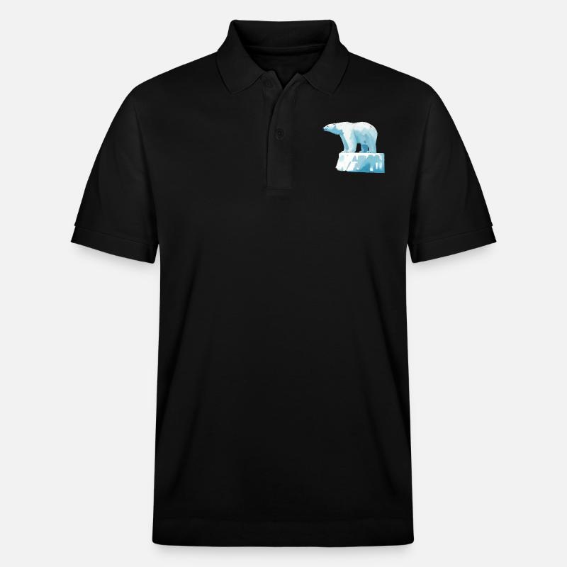 Eisbär auf Eisscholle - Stanley/Stella Unisex Bio-Poloshirt PREPSTER - Schwarz