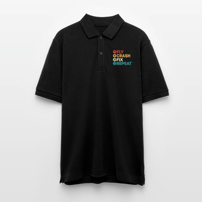 Fly Crash Fix Repeat Drone Pilot RC Flight Stanley/Stella Unisex Bio-Poloshirt PREPSTER