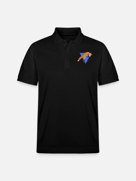 Geometric Fox Jumping - Stanley/Stella Unisex Organic Polo Shirt PREPSTER - black
