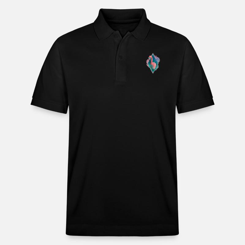 flamant rose - Polo PREPSTER bio Stanley/Stella Unisexe - noir