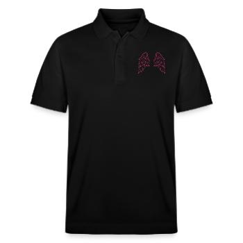 Angel wings angel - Stanley/Stella Unisex Organic Polo Shirt PREPSTER - black - Front - Roxy (174cm) & Andy (188cm)