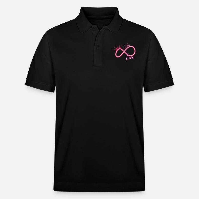 Unendlichkeitszeichen neon endless love - Stanley/Stella Unisex Bio-Poloshirt PREPSTER - Schwarz