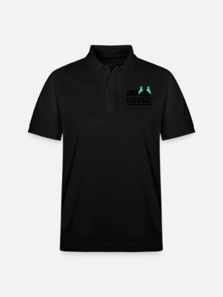 Camping 02 - Stanley/Stella Unisex Organic Polo Shirt PREPSTER - black