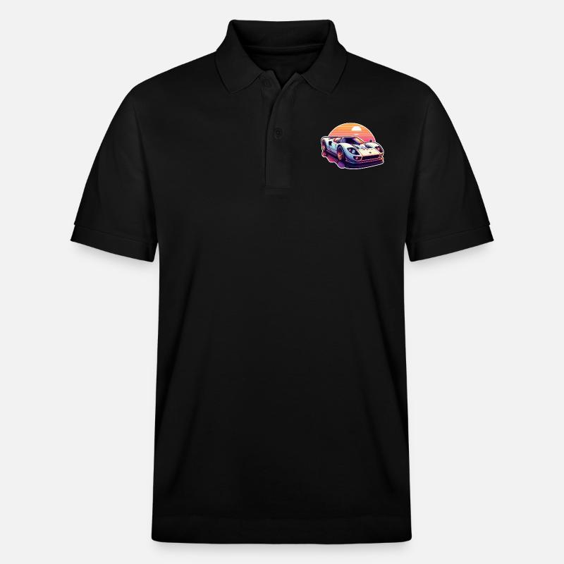 Oldtimer Sonnenuntergang - Stanley/Stella Unisex Bio-Poloshirt PREPSTER - Schwarz