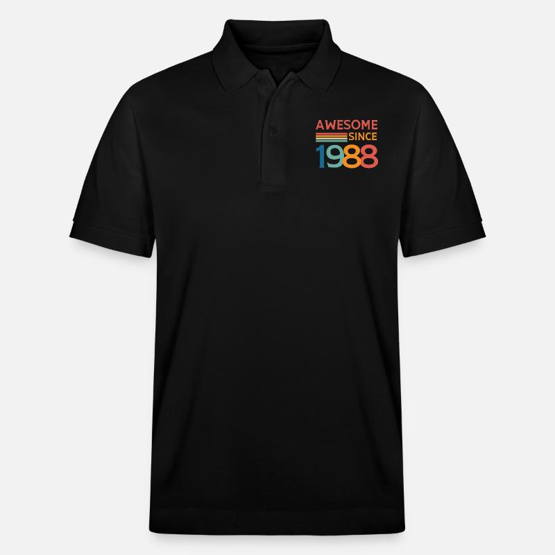 Awesome since 1988 - Polo PREPSTER bio Stanley/Stella Unisexe - noir