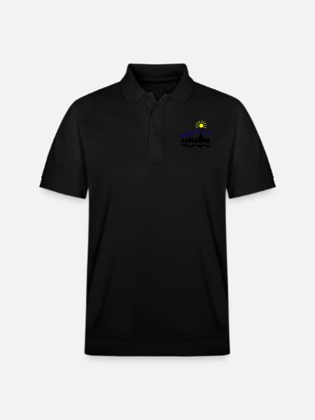 Nature Mountains - Stanley/Stella Unisex Organic Polo Shirt PREPSTER - black