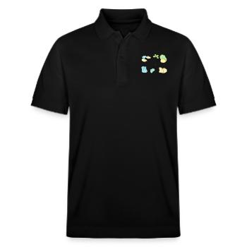 delicate lines, sketches, abstract, pastel - Stanley/Stella Unisex Organic Polo Shirt PREPSTER - black - Front - Roxy (174cm) & Andy (188cm)