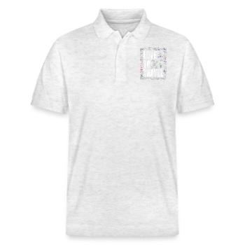 Reiselust Stempel Flug Reisen Urlaub Kreuzfahrt - Stanley/Stella Unisex Bio-Poloshirt PREPSTER - Weiß meliert - Vorne - Roxy (174cm) & Andy (188cm)