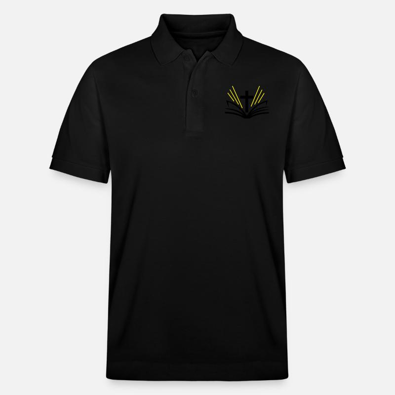 Kreuz Bibel 2c - Stanley/Stella Unisex Bio-Poloshirt PREPSTER - Schwarz