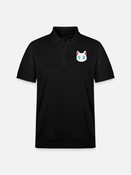 Funny cat - Stanley/Stella Unisex Organic Polo Shirt PREPSTER - black
