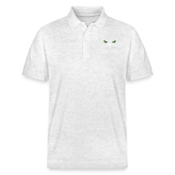 Evil Miez – My cat looks who suits me! - Stanley/Stella Unisex Organic Polo Shirt PREPSTER - heather white - Front - Roxy (174cm) & Andy (188cm)