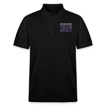 Minimalismus ist nichts für mich... Kristalle! - Stanley/Stella Unisex Bio-Poloshirt PREPSTER - Schwarz - Vorne - Roxy (174cm) & Andy (188cm)