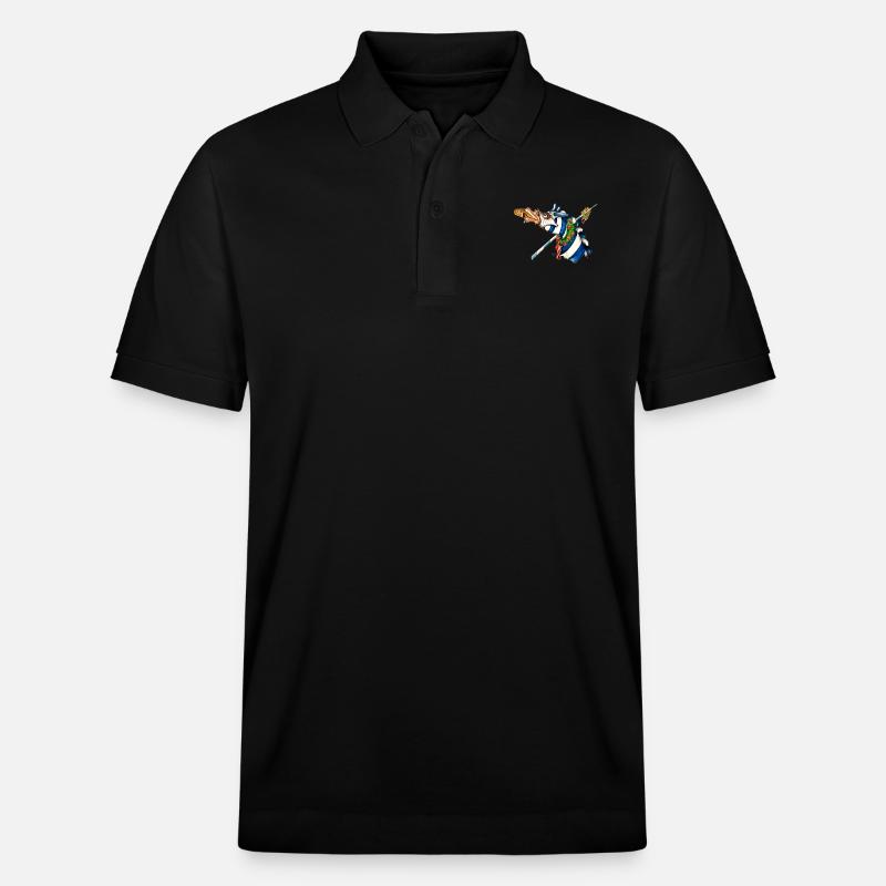 Saufendes Pferd gesp - Stanley/Stella Unisex Bio-Poloshirt PREPSTER - Schwarz