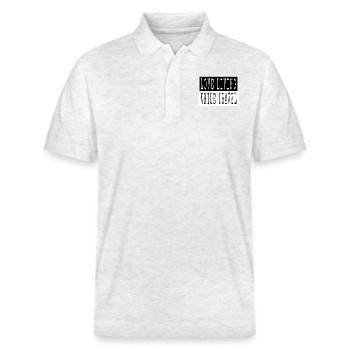 Camping Funny Calligraphic Hiking Eat Sleep Travel - Stanley/Stella Unisex Organic Polo Shirt PREPSTER - heather white - Front - Roxy (174cm) & Andy (188cm)