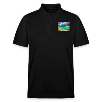 ALPEN PARADIES - Stanley/Stella Unisex Bio-Poloshirt PREPSTER - Schwarz - Vorne - Roxy (174cm) & Andy (188cm)