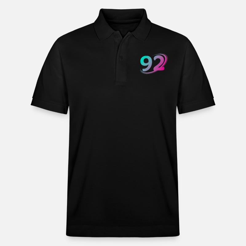 Nummer 92 mehrfarbig - Stanley/Stella Unisex Bio-Poloshirt PREPSTER - Schwarz