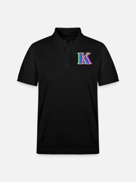 Mehrfarbiger Buchstabe k - Stanley/Stella Unisex Bio-Poloshirt PREPSTER - Schwarz
