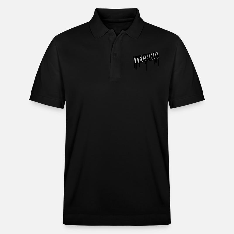 Techno Stamp Drops - Polo PREPSTER bio Stanley/Stella Unisexe - noir