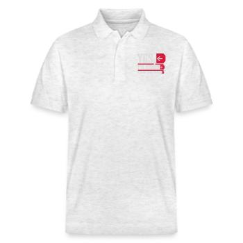 single now your chance - Stanley/Stella Unisex Organic Polo Shirt PREPSTER - heather white - Front - Roxy (174cm) & Andy (188cm)