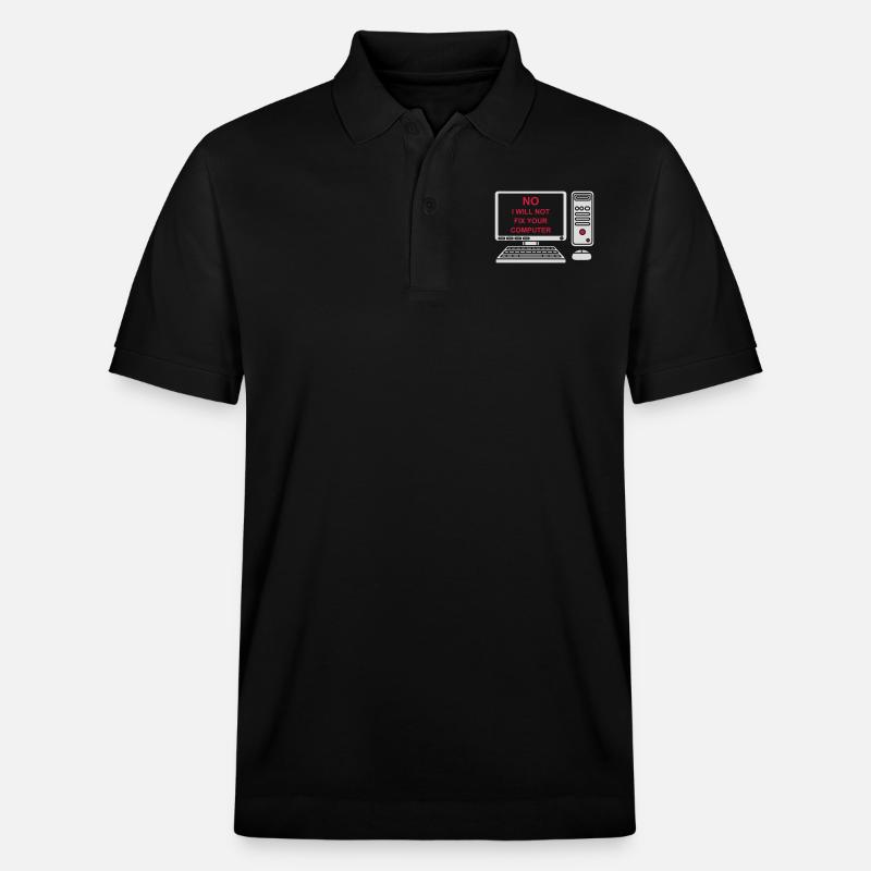 not fix your computer - Stanley/Stella Unisex Organic Polo Shirt PREPSTER - black