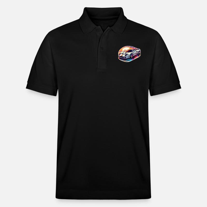 Oldtimer Sonnenuntergang - Stanley/Stella Unisex Bio-Poloshirt PREPSTER - Schwarz