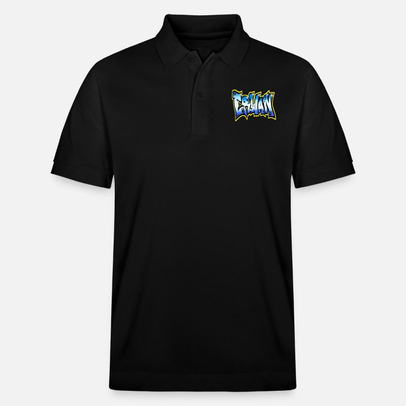 Erwan GRAFFITI NAME PRINT - Polo PREPSTER bio Stanley/Stella Unisexe - noir