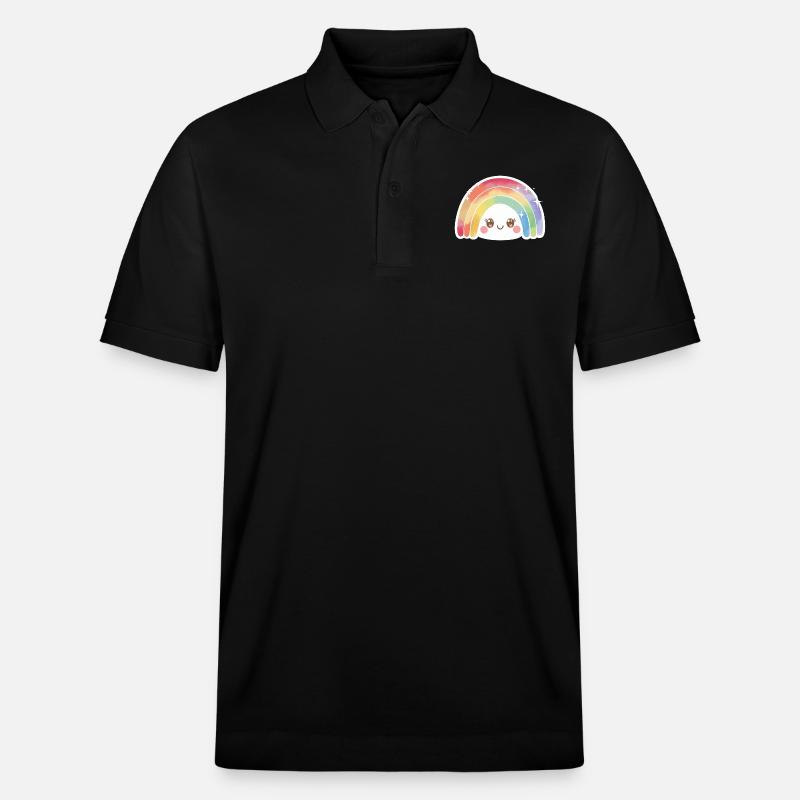 Kawaii Mignon Arc-en-ciel - Polo PREPSTER bio Stanley/Stella Unisexe - noir